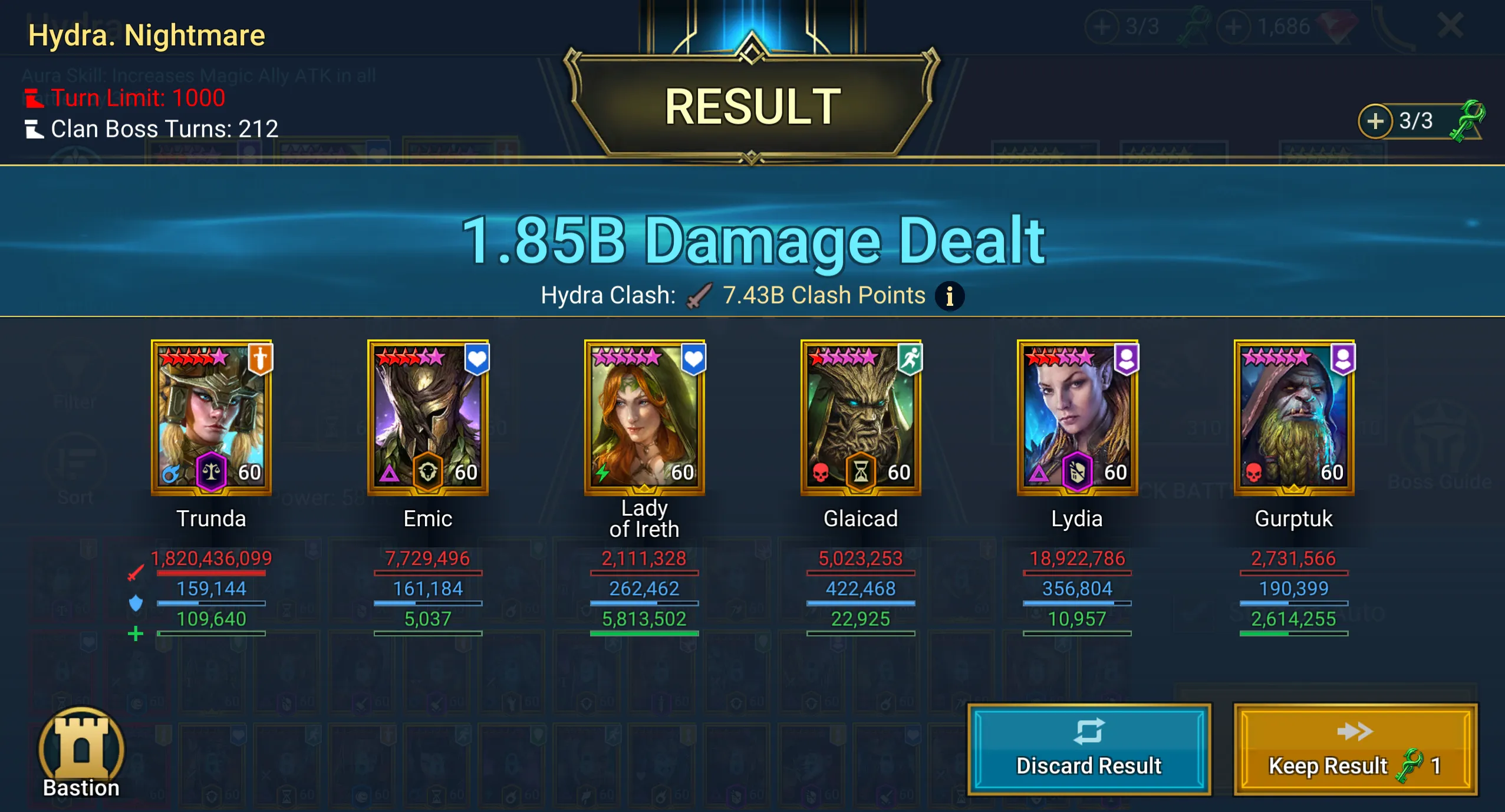 Account service result
