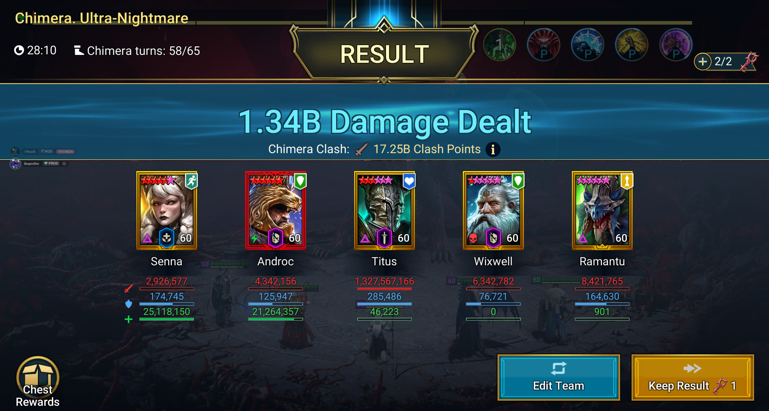 Account service result